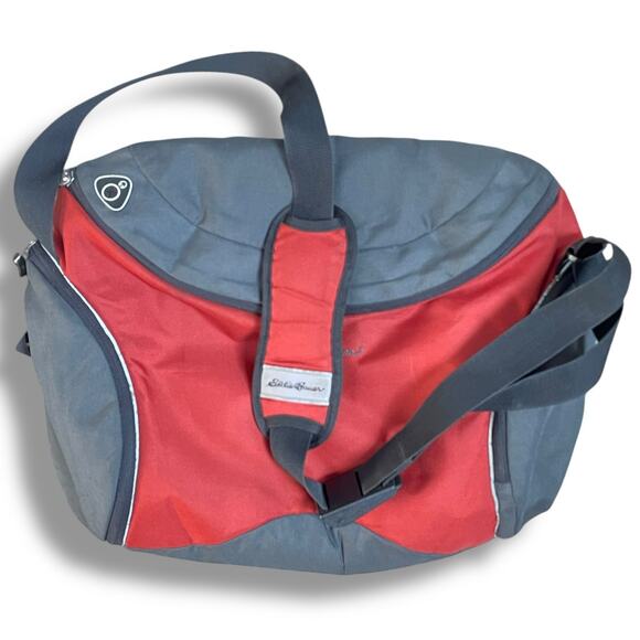 Eddie Bauer Messenger Bag Laptop Computer Crossbody Travel Office Carry On Gray - Picture 6 of 11